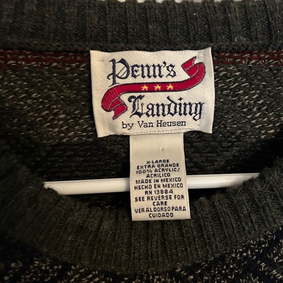 Vintage 90s Penn’s‎ Landing Men’s XL Cotton Knit Sweater Dad Style - Picture 3 of 3
